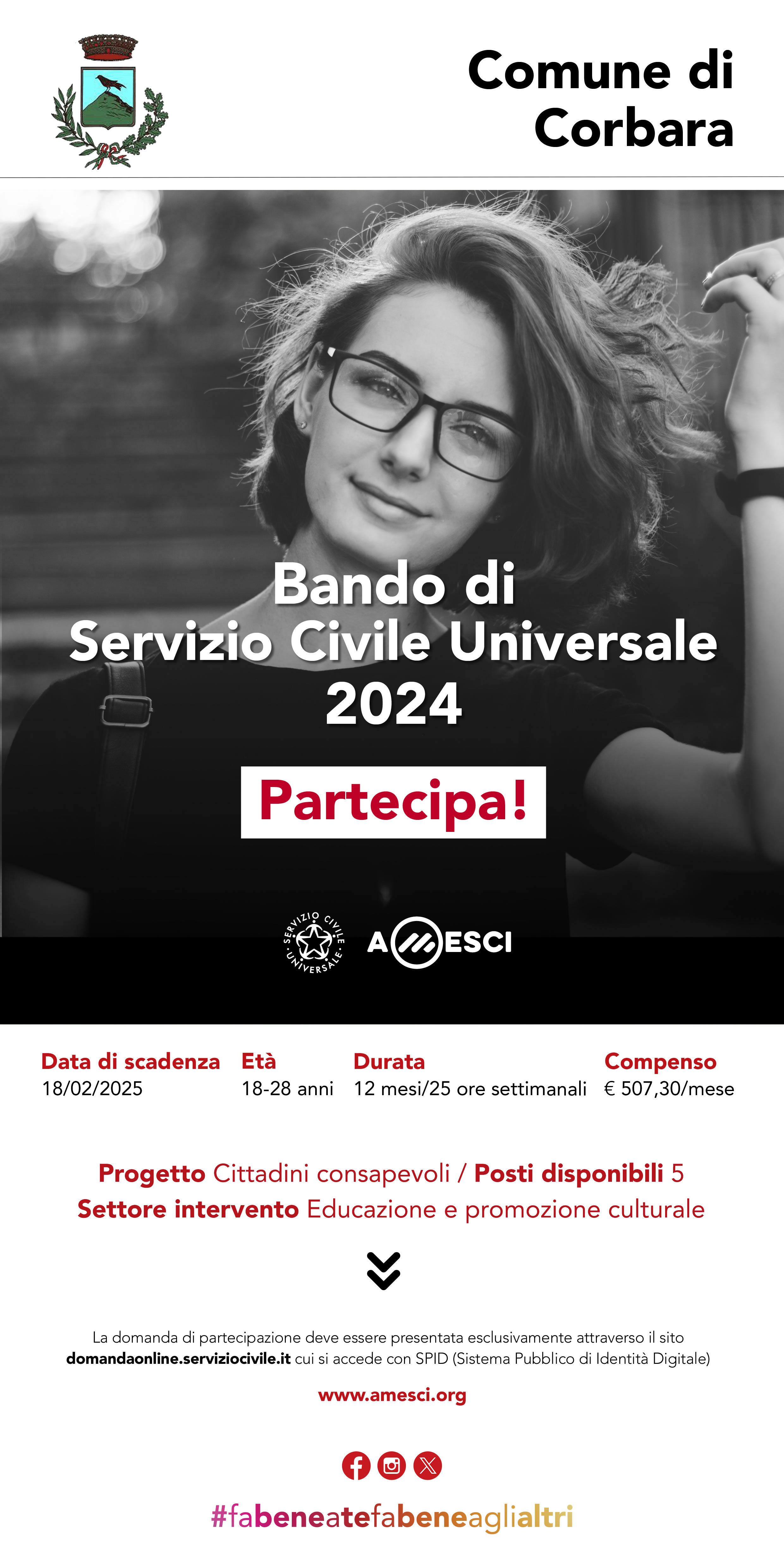 Bando per la selezione di 62.549 operatori volontari da impiegare in progetti afferenti a programmi di intervento di Servizio civile universale da realizzarsi in Italia e all’estero.